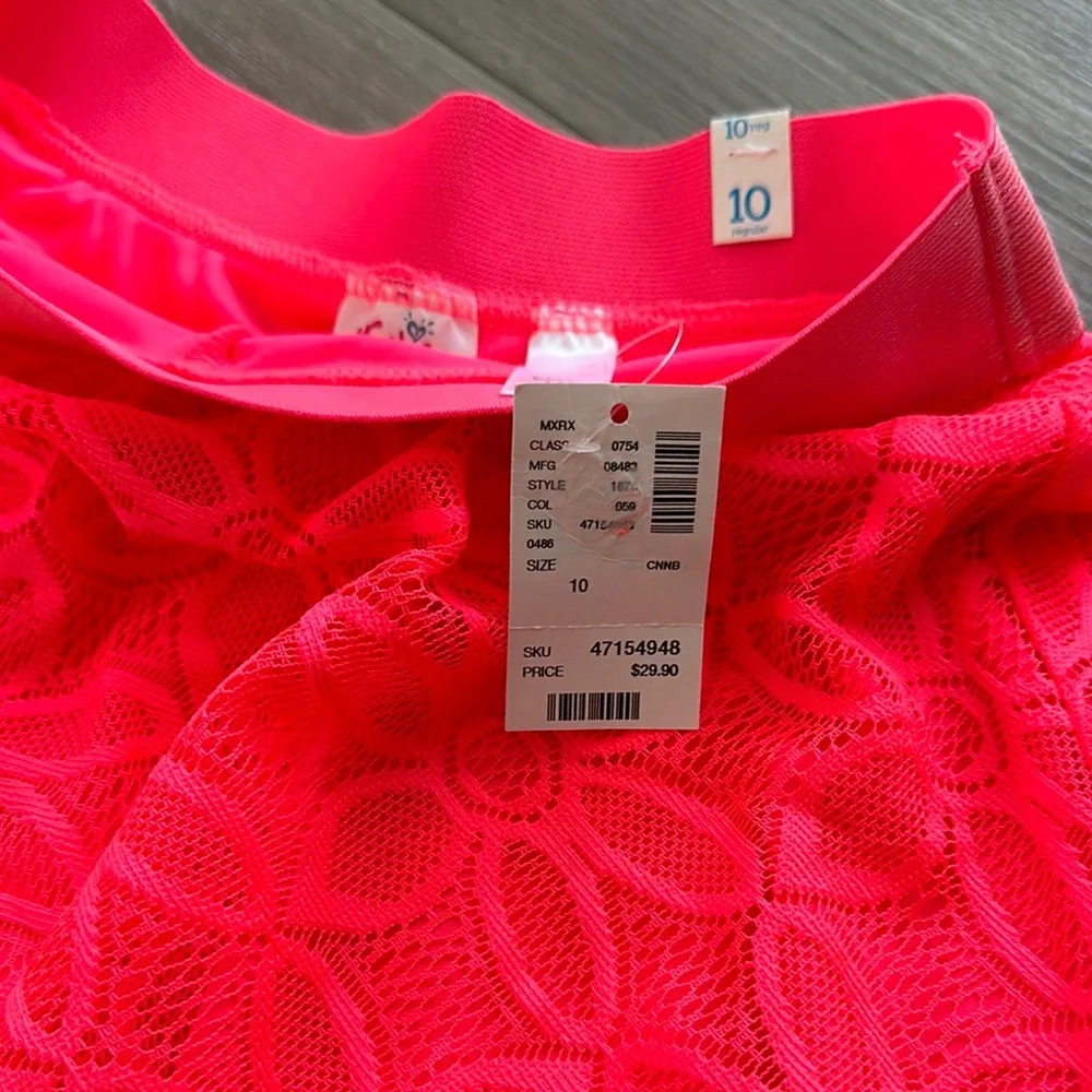 Justice Brand New Floral Lace Pink Skort Size 10